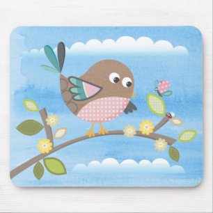 Tapis De Souris Oiseau sur une branche Mousepad