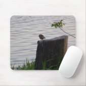 Tapis de souris Oiseau sur une souche (Avec souris)