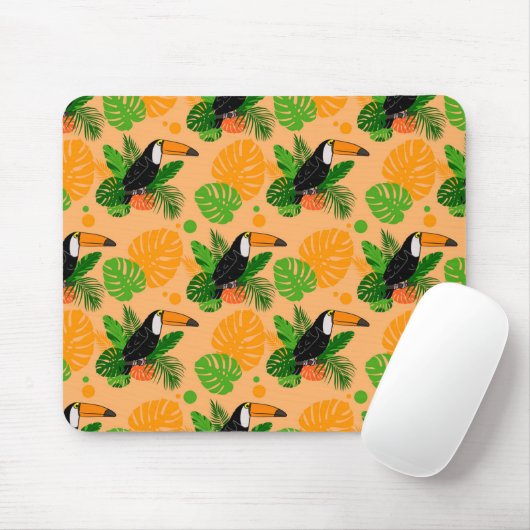 Tapis De Souris Oiseau tropical Toucan Motif sans couture (Avec souris)