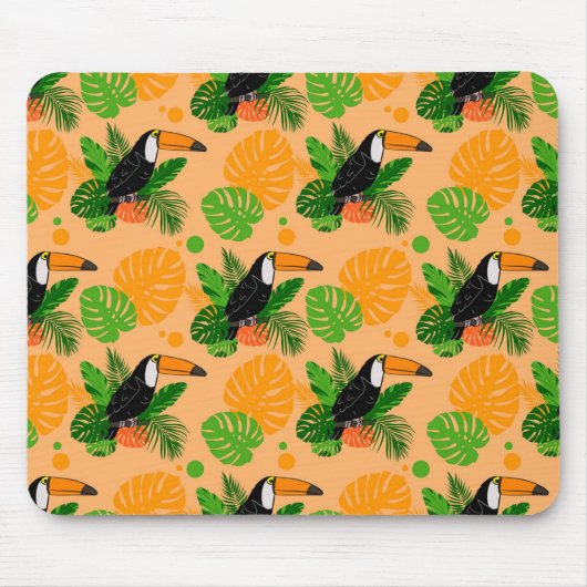 Tapis De Souris Oiseau tropical Toucan Motif sans couture (Devant)