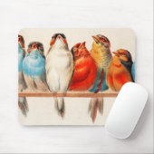 Tapis De Souris Oiseaux Assis joliment et calme (Avec souris)