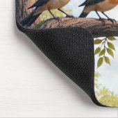 Tapis De Souris Oiseaux d'affaires sur une branche d'arbre (Coin)