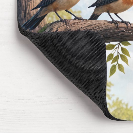 Tapis De Souris Oiseaux d'affaires sur une branche d'arbre (Coin)