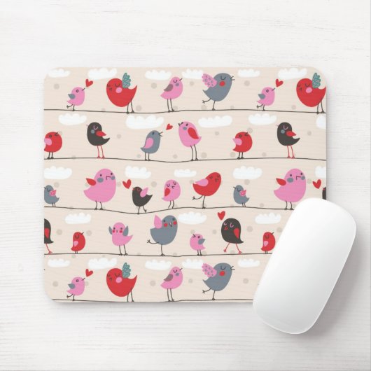 Tapis De Souris Oiseaux dans l'amour (Avec souris)