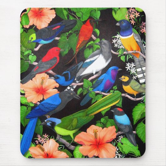 Tapis De Souris Oiseaux de jungle du Mexique (Devant)