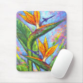 Tapis De Souris Oiseaux de la peinture tropicale de fleur de (Avec souris)
