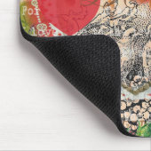 Tapis De Souris Oiseaux de l'amour Cœur Rouge Collage d'art (Coin)