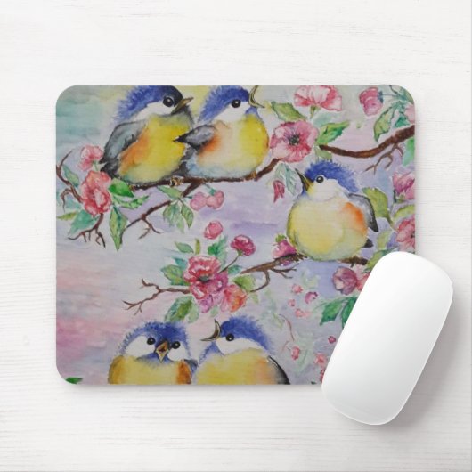Tapis de souris Oiseaux de printemps (Avec souris)