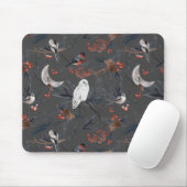 Tapis De Souris Oiseaux D'Hiver Avec Chouette Neige (Avec souris)