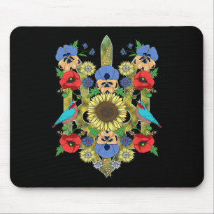 Tapis De Souris Oiseaux d'Ukraine Tournesol Trysub Vintage Ukraini