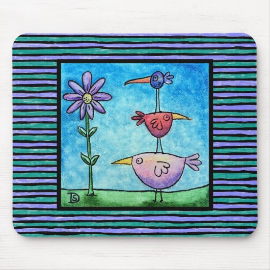 Tapis De Souris Oiseaux empilés (Devant)