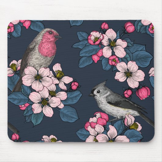 Tapis De Souris Oiseaux et fleurs (Devant)
