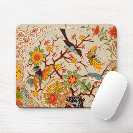Tapis De Souris Oiseaux et papillons Mousepad (Avec souris)
