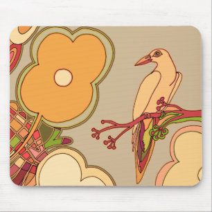 Tapis De Souris Oiseaux Fantaisistes