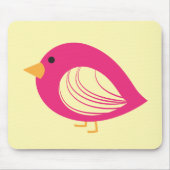Tapis de souris oiseaux fantaisistes rose mignon (Devant)