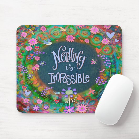 Tapis De Souris Oiseaux Fleurs Inspirer Citation Plutôt amusant (Avec souris)