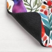 Tapis De Souris Oiseaux floraux colorés (Coin)
