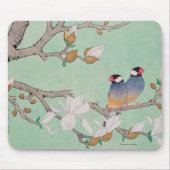 Tapis De Souris Oiseaux jumeaux dans les branches (Devant)