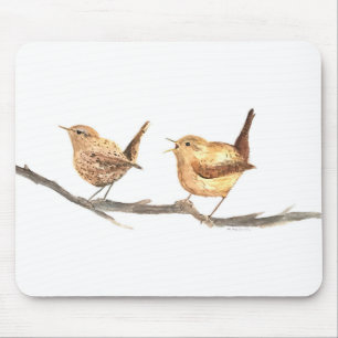 Tapis De Souris Oiseaux mignons en pépinière aquarelle