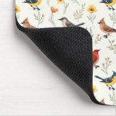 Tapis De Souris Oiseaux Peints de Couleurs Vives (Coin)