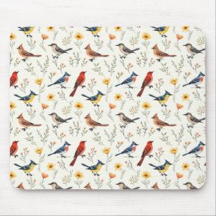 Tapis De Souris Oiseaux Peints de Couleurs Vives