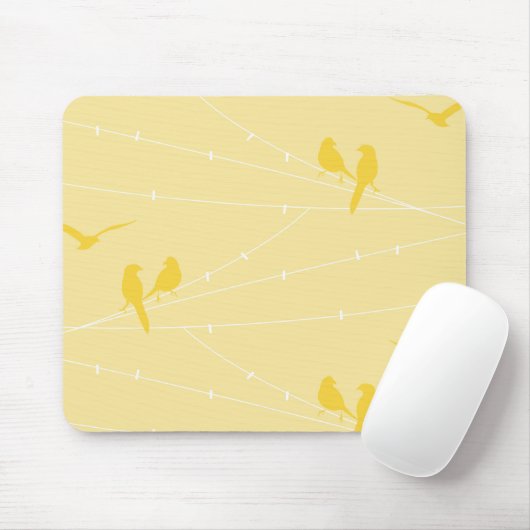 Tapis De Souris Oiseaux sur fil (Avec souris)