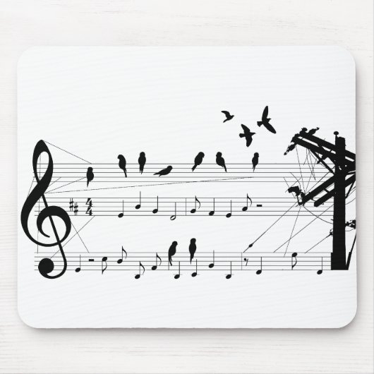Tapis De Souris Oiseaux sur un mousepad de score (Devant)