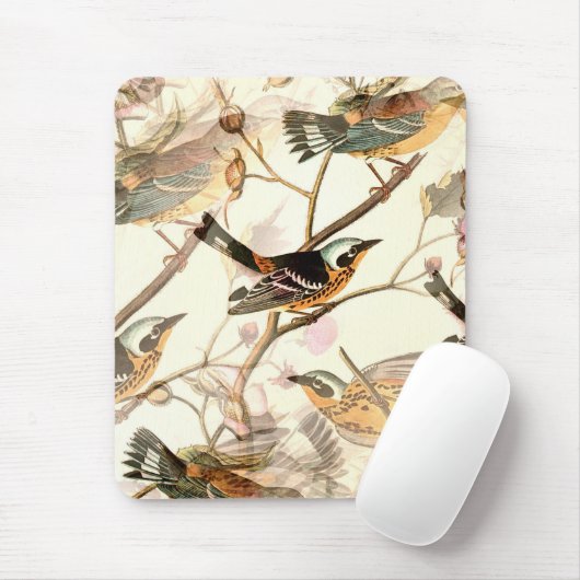 Tapis De Souris Oiseaux sur une branche (Avec souris)