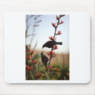 Tapis De Souris Oiseaux Tui sur lin de Nouvelle-Zélande
