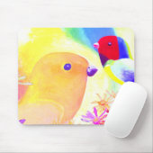 Tapis De Souris Oiseaux vifs à teinture tie-dye (Avec souris)