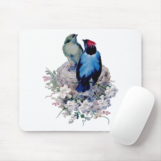 Tapis De Souris Oiseaux vintages (Avec souris)