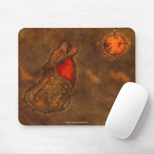 Tapis De Souris Ojibwe style loup hurlant Mousepad (Avec souris)
