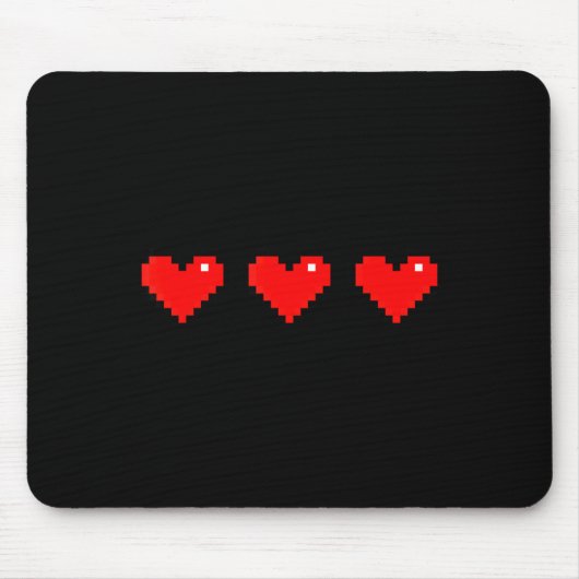 Tapis De Souris Old 8 Bit Heart Arcade Retro Xel Gamer Valentine's (Devant)