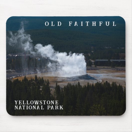 Tapis De Souris Old Faithouse Geyser Eruption Yellowstone (Devant)