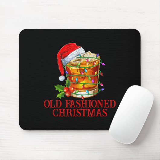 Tapis De Souris Old Fashioned Whiskey Christmas Funny Bourbon Tail (Avec souris)