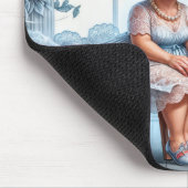 Tapis De Souris Old Lady Cooling Off In Front of an Old Fan (Coin)