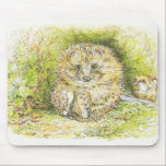 Tapis De Souris Old Mr Prickly Pin (Hedgehog) (by Beatrix Potter)<br><div class="desc">This design features an illustration by Beatrix Potter (1866–1943). It shows a cute little hedgehog named Old Mr. Prickly Pin. The artwork was originally produced by Beatrix Potter for her book "Appley Dapply's Nursey Rhymes" (1902).</div>