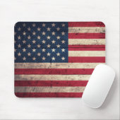 Tapis De Souris Old wooden American Flag (Avec souris)
