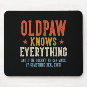 Tapis De Souris Oldpaw sait tout fête des pères rétro vintage