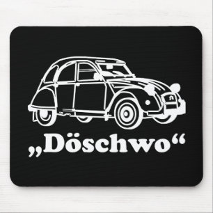 Tapis De Souris Oldtimer 2cv Döschwo blanc Silhouette