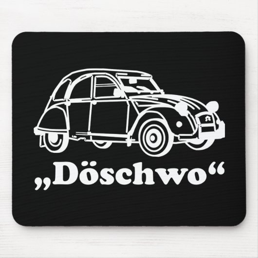Tapis De Souris Oldtimer 2cv Döschwo blanc Silhouette (Devant)