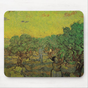 Tapis De Souris Olive Grove with Picking Figures, Vincent van Gogh