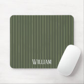 Tapis De Souris Olive Pinstripes (Avec souris)