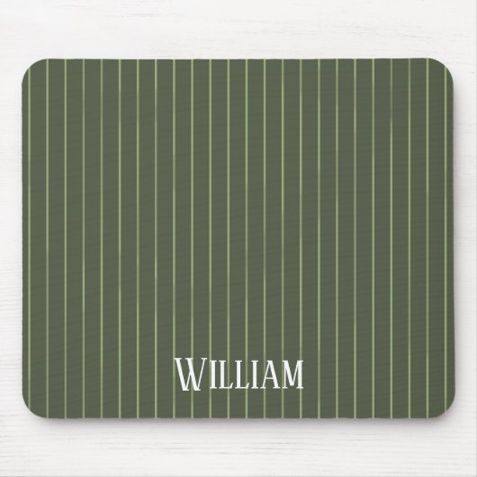 Tapis De Souris Olive Pinstripes (Devant)