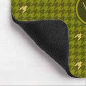 Tapis De Souris Olive with Gold Accent Houndstooth Mousepad (Coin)