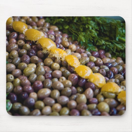 Tapis De Souris Olives exposées au marché (Devant)
