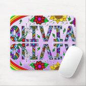 Tapis De Souris Olivia, Digital Folk Art Style Girl's Name (Avec souris)