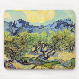 Tapis De Souris Oliviers avec Alpilles par Vincent van Gogh