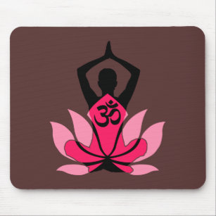Tapis De Souris OM Namaste Spirituelle Lotus Fleur Yoga en Ombre