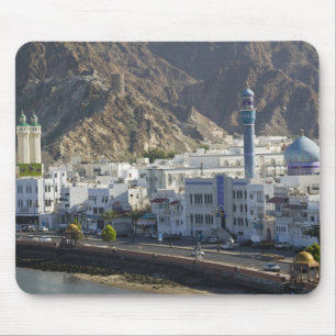 Tapis De Souris Oman, Mascate, Mutrah. Bâtiments le long de Mutrah